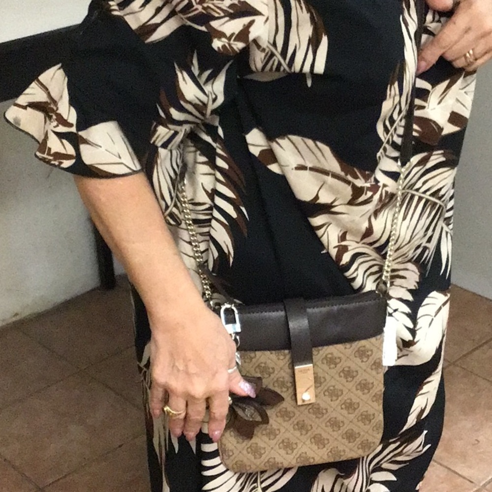 Guess Brown Crossbody Bag with Chain Strap - Picture 7 of 9